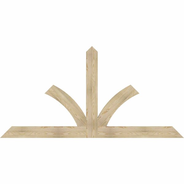 Ekena Millwork Richland Rough Sawn Timber Gable Bracket, Douglas Fir, 96"W x 48"H x 2"D x 6"F, 12/12 Pitch GBW096X48X0206RIC00RDF - main